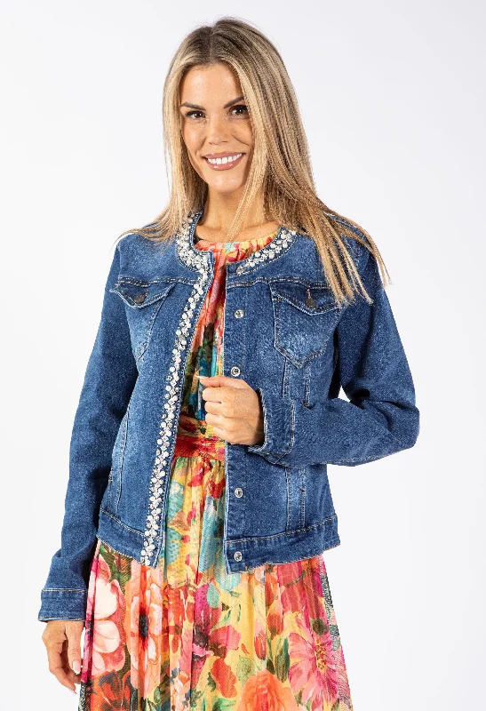 Curated collections of sophisticated women’s wear   Pearl Denim Jacket