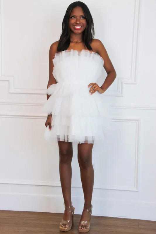 Trendsetting women’s clothing for fashion lovers   Sweet As Sugar Tulle Dress: White
