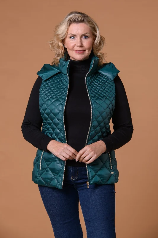 Affordable fashion that looks high-end   Triple Quilt Gilet Green
