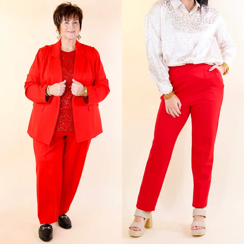 Chic, modern looks for the stylish woman   Elegant Ensemble Trouser Pants in Scarlet Red