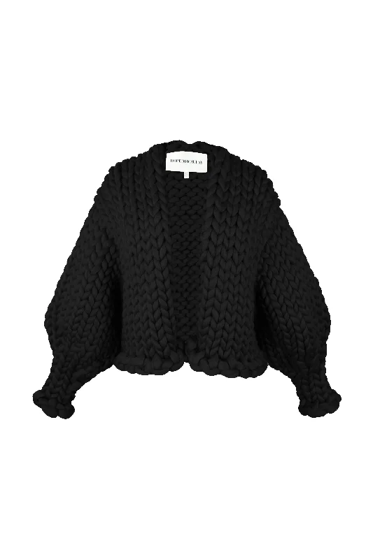 Step up your style with trendy women’s clothing   Black Colossal Knit Cardigan
