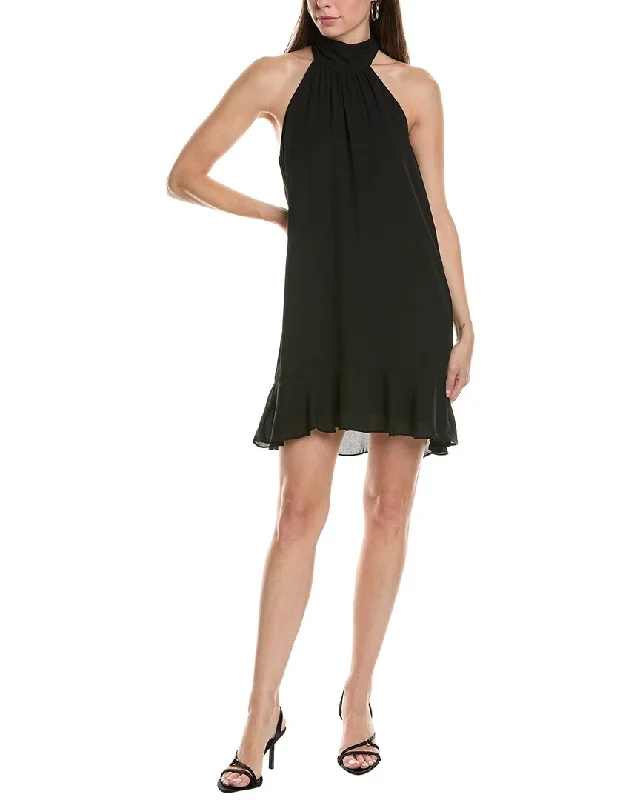 Casual yet chic women’s outfits for work or play   Krisa Ruffle Hem Turtleneck Mini Dress