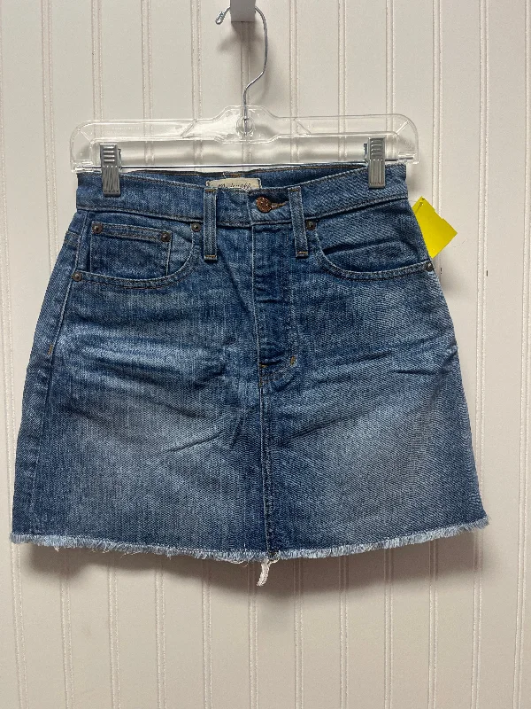 Skirt Mini & Short By Madewell In Blue Denim, Size: 0