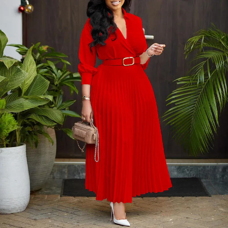 Chic and comfortable clothing for busy women   MALYBGG Stylish And Elegant Solid Color Plus Size Dress 3285LY