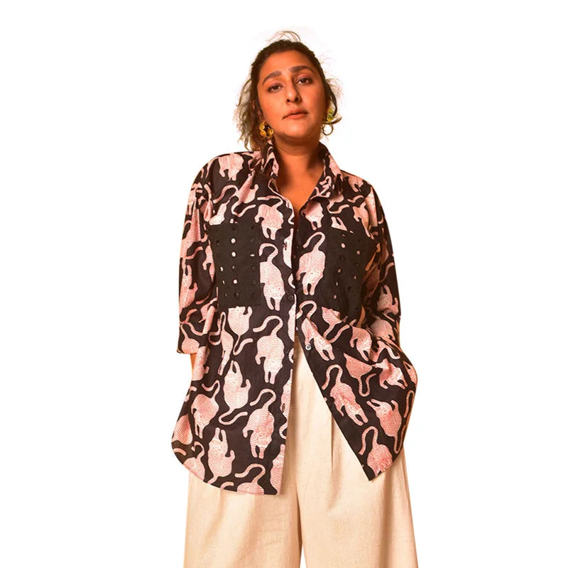 Dress to impress with elegant women’s wear   Cotton Oversized Shirt for Women | Black & Maroon